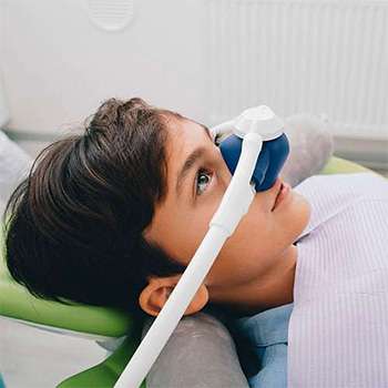 Boy undergoing sedation dentistry treatment at Canton Children's Dentistry